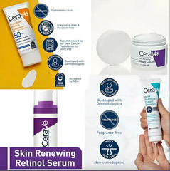 CeraVe 4-in-1 Skincare Kit | Cleanser, Night Cream, Retinol Serum & Sunscreen