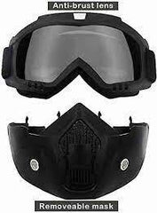 HIGH QUALITY Motorcycle Helmet Riding Goggles Glasses With Removable Face Mask  [Transparent]