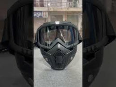 HIGH QUALITY Motorcycle Helmet Riding Goggles Glasses With Removable Face Mask  [Transparent]